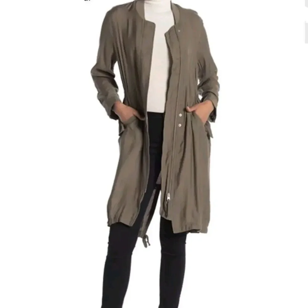 ALL SAINTS Size Small, Elio Bomber Parka Jacket Relaxed Fit Layer Slouch Street